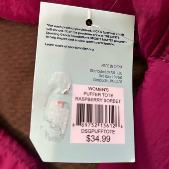 NWT HOT PINK PUFFER TOTE - Picture 3 of 8